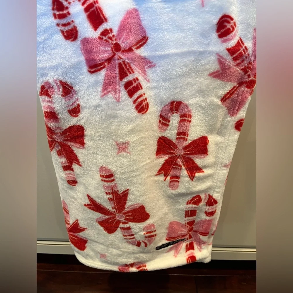 Betsey Johnson Christmas Candy Cane Throw Blanket